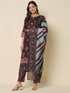 Purple Viscose Rayon Pant Suit 192310 Closure View